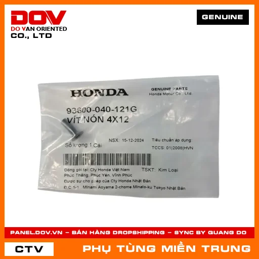 VÍT NÓN 4X12 HONDA CHÍNH HÃNG (MÃ: 93600040121G) — 93600040121G