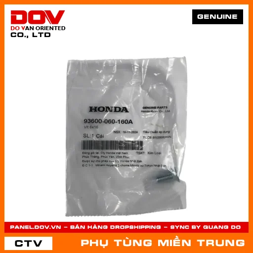 VÍT 6X16 HONDA CHÍNH HÃNG (MÃ: 93600060160A) — 93600060160A