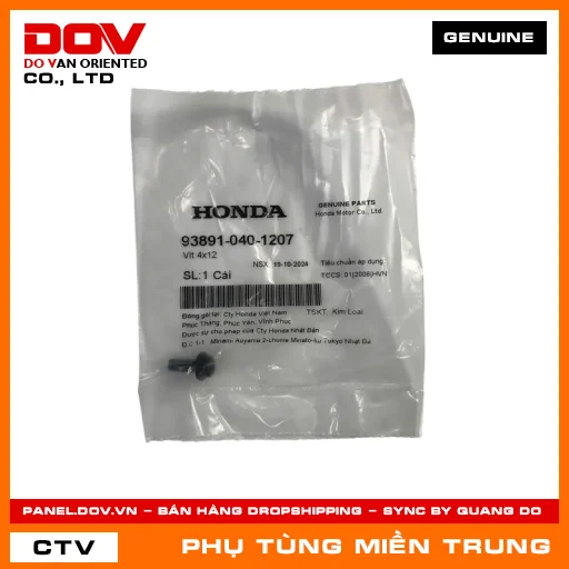VÍT 4X12 HONDA CHÍNH HÃNG (MÃ: 938910401207) — 938910401207