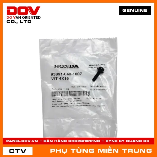 VÍT 4X16 HONDA CHÍNH HÃNG (MÃ: 938910401607) — 938910401607