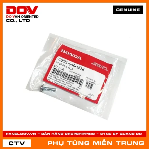 VÍT CÓ ĐỆM 4X16 HONDA CHÍNH HÃNG (MÃ: 938910401618) — 938910401618