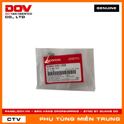 VÍT CÓ ĐỆM 4X10 HONDA CHÍNH HÃNG (MÃ: 938920401008) — 938920401008
