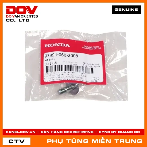 VÍT 6X20 HONDA CHÍNH HÃNG (MÃ: 938940602008) — 938940602008