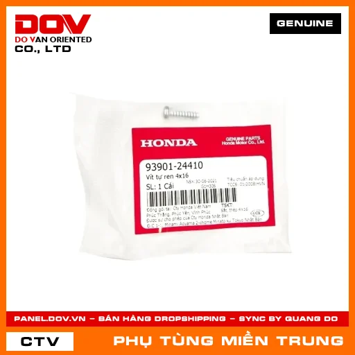 VÍT TỰ REN 4X16 HONDA CHÍNH HÃNG (MÃ: 9390124410) — 9390124410