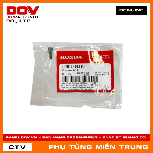 VÍT TỰ REN 4X12 HONDA CHÍNH HÃNG (MÃ: 9390134310) — 9390134310
