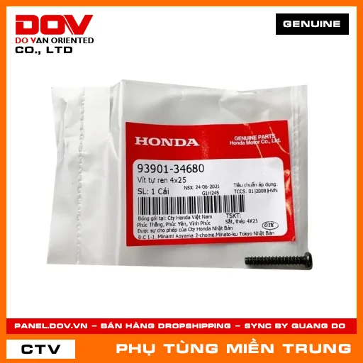 VÍT TỰ REN 4X25 HONDA CHÍNH HÃNG (MÃ: 9390134680) — 9390134680