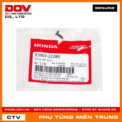 VÍT TỰ REN 3X11 HONDA CHÍNH HÃNG (MÃ: 9390322280) — 9390322280