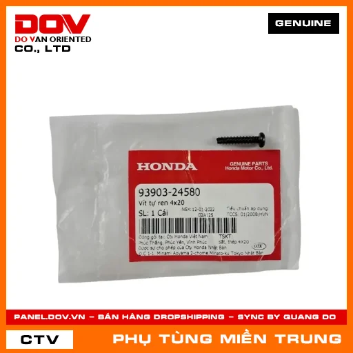 VÍT TỰ REN 4X20 HONDA CHÍNH HÃNG (MÃ: 9390324580) — 9390324580