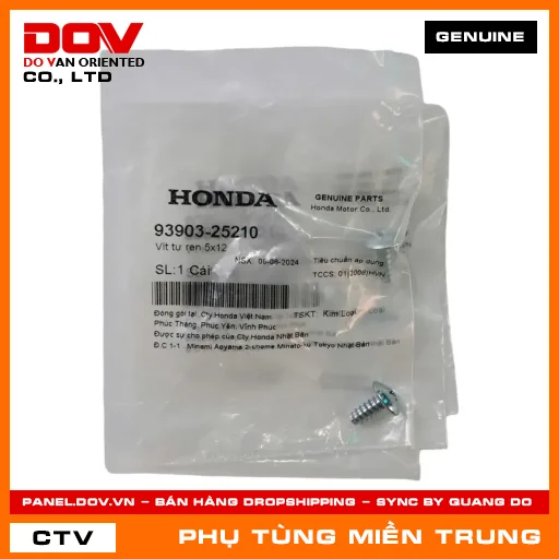 VÍT TỰ REN 5X12 HONDA CHÍNH HÃNG (MÃ: 9390325210) — 9390325210