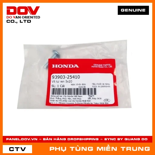 VÍT TỰ REN 5X20 HONDA CHÍNH HÃNG (MÃ: 9390325410) — 9390325410