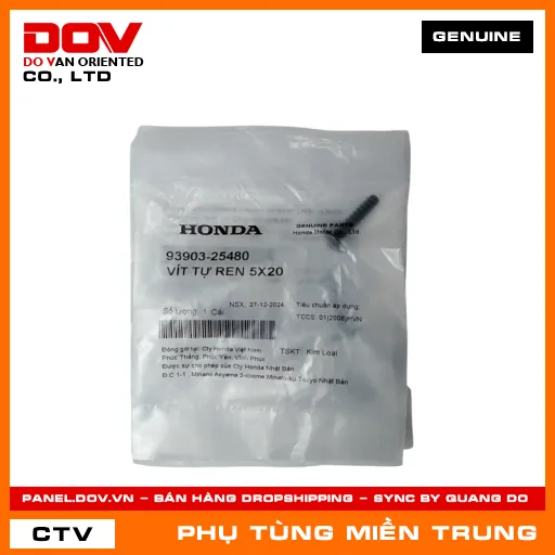 VÍT TỰ REN 5X20 HONDA CHÍNH HÃNG (MÃ: 9390325480) — 9390325480