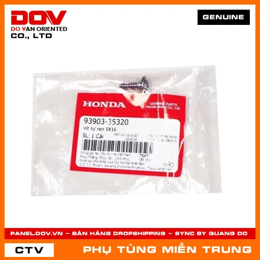 VÍT TỰ REN 5X16 HONDA CHÍNH HÃNG (MÃ: 9390335320) — 9390335320