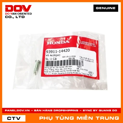 VÍT 4X16(PO) HONDA CHÍNH HÃNG (MÃ: 9391114420) — 9391114420
