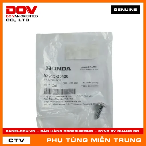 VÍT TỰ REN 5X16 HONDA CHÍNH HÃNG (MÃ: 9391325420) — 9391325420