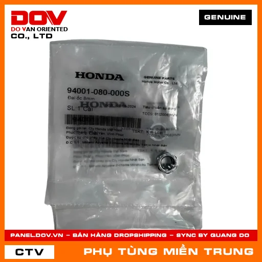 ĐAI ỐC 8MM HONDA CHÍNH HÃNG (MÃ: 94001080000S) — 94001080000S