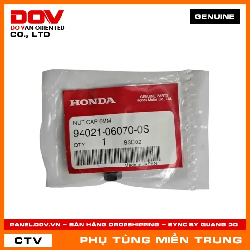 ĐAI ỐC MŨ 6MM HONDA CHÍNH HÃNG (MÃ: 94021060700S) — 94021060700S