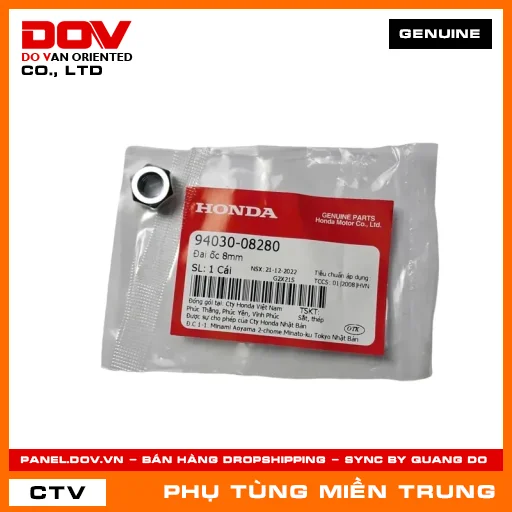 ĐAI ỐC 8MM HONDA CHÍNH HÃNG (MÃ: 9403008280) — 9403008280