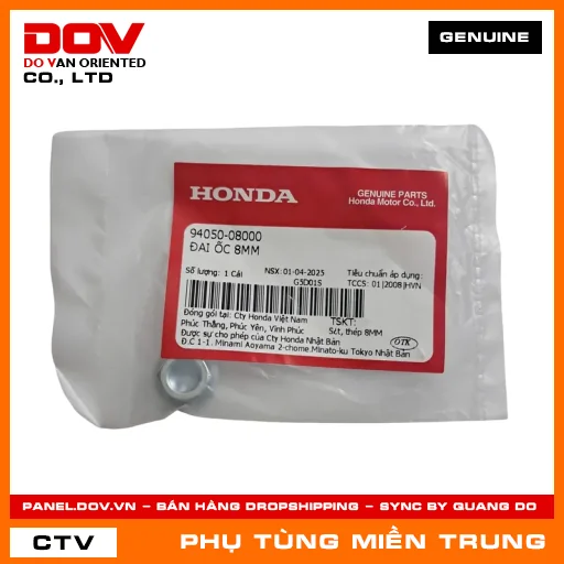 ĐAI ỐC 8MM HONDA CHÍNH HÃNG (MÃ: 9405008000) — 9405008000