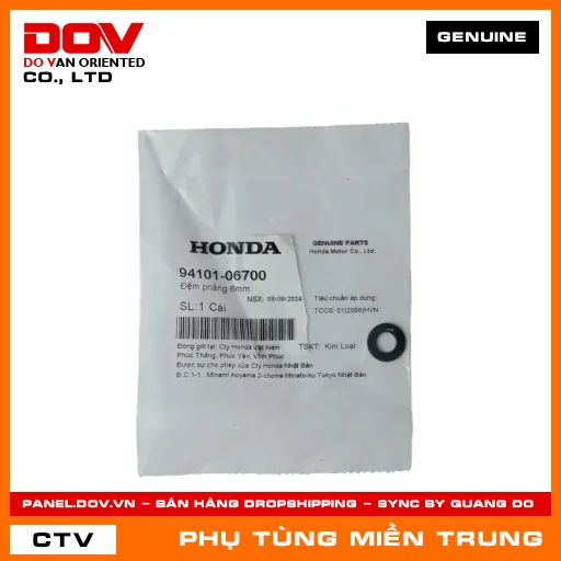 ĐỆM PHẲNG 6MM HONDA CHÍNH HÃNG (MÃ: 9410106700) — 9410106700