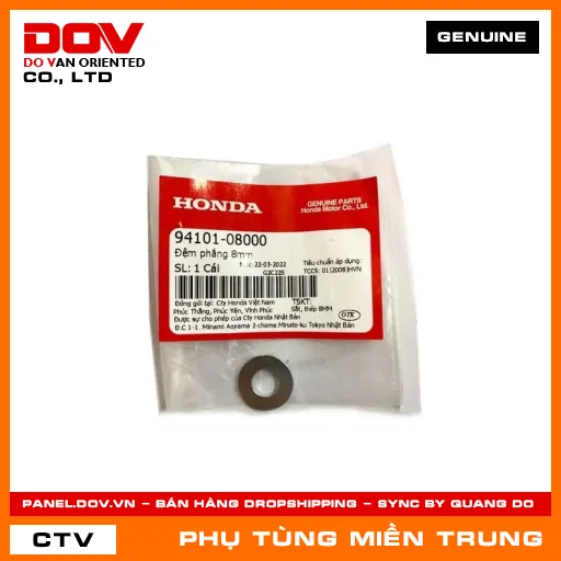 ĐỆM PHẲNG 8MM HONDA CHÍNH HÃNG (MÃ: 9410108000) — 9410108000