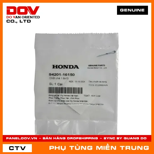 CHỐT CHẺ 1.6X15 HONDA CHÍNH HÃNG (MÃ: 9420116150) — 9420116150
