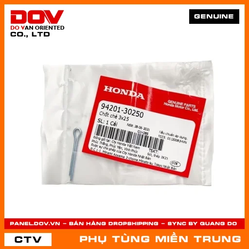 CHỐT CHẺ 3X25 HONDA CHÍNH HÃNG (MÃ: 9420130250) — 9420130250