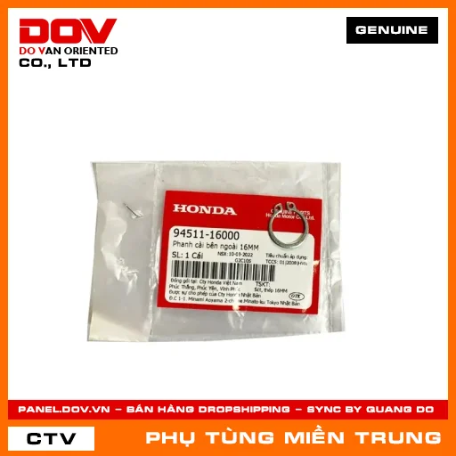 PHANH CÀI BÊN NGOÀI 16MM HONDA CHÍNH HÃNG (MÃ: 9451116000) — 9451116000