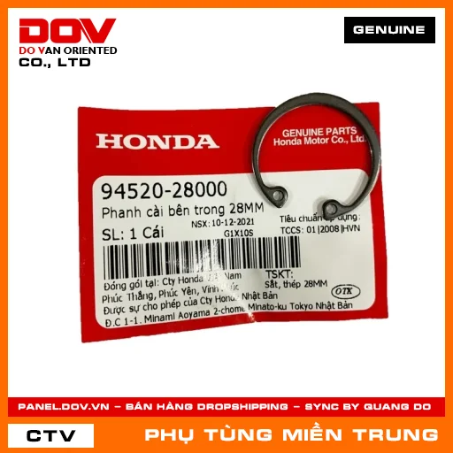 PHANH CÀI BÊN TRONG 28MM HONDA CHÍNH HÃNG (MÃ: 9452028000) — 9452028000