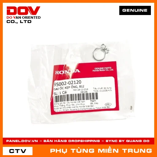 ĐAI ỐC KẸP ỐNG, B12 HONDA CHÍNH HÃNG (MÃ: 9500202120) — 9500202120