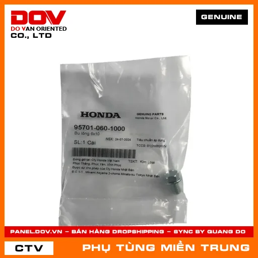 BU LÔNG 6X10 HONDA CHÍNH HÃNG (MÃ: 957010601000) — 957010601000