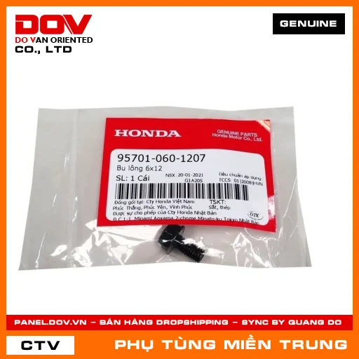 BU LÔNG 6X12 HONDA CHÍNH HÃNG (MÃ: 957010601207) — 957010601207