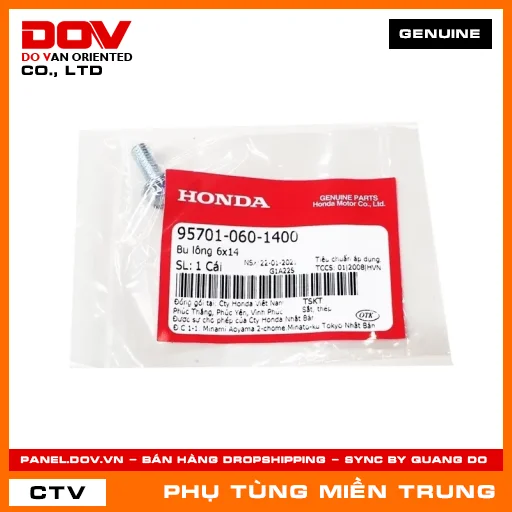 BU LÔNG 6X14 HONDA CHÍNH HÃNG (MÃ: 957010601400) — 957010601400