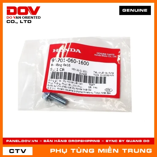 BU LÔNG 6X16 HONDA CHÍNH HÃNG (MÃ: 957010601600) — 957010601600