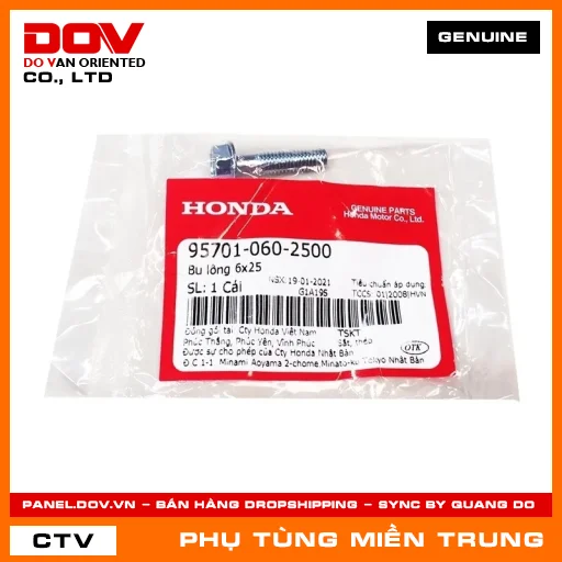 BU LÔNG 6X25 HONDA CHÍNH HÃNG (MÃ: 957010602500) — 957010602500