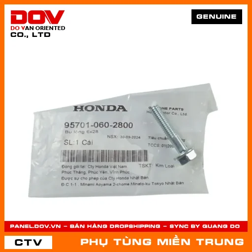 BU LÔNG 6X28 HONDA CHÍNH HÃNG (MÃ: 957010602800) — 957010602800
