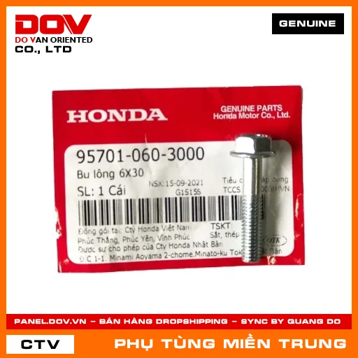 BU LÔNG 6X30 HONDA CHÍNH HÃNG (MÃ: 957010603000) — 957010603000