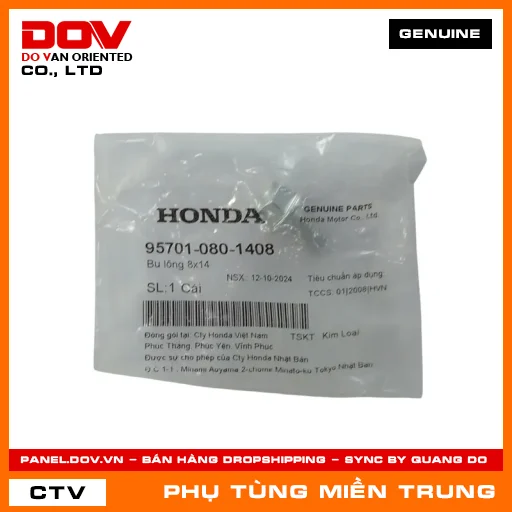 BU LÔNG 8X14 HONDA CHÍNH HÃNG (MÃ: 957010801408) — 957010801408
