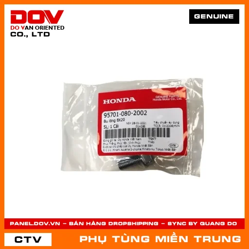 BU LÔNG 8X20 HONDA CHÍNH HÃNG (MÃ: 957010802002) — 957010802002