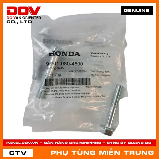 BU LÔNG 8X45 HONDA CHÍNH HÃNG (MÃ: 957010804500) — 957010804500
