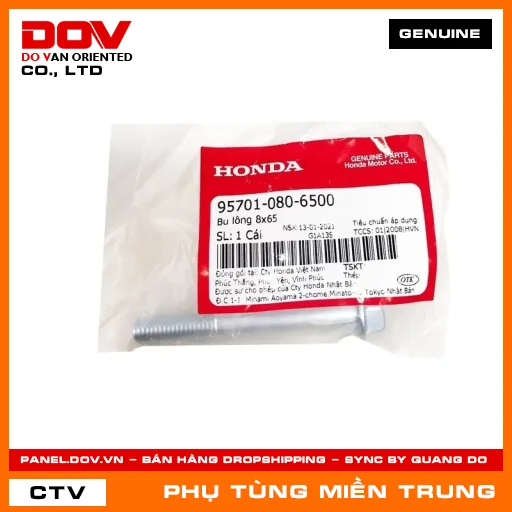 BU LÔNG 8X65 HONDA CHÍNH HÃNG (MÃ: 957010806500) — 957010806500