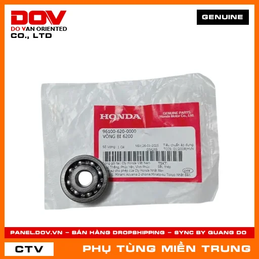 VÒNG BI 6200 HONDA CHÍNH HÃNG (MÃ: 961006200000) — 961006200000