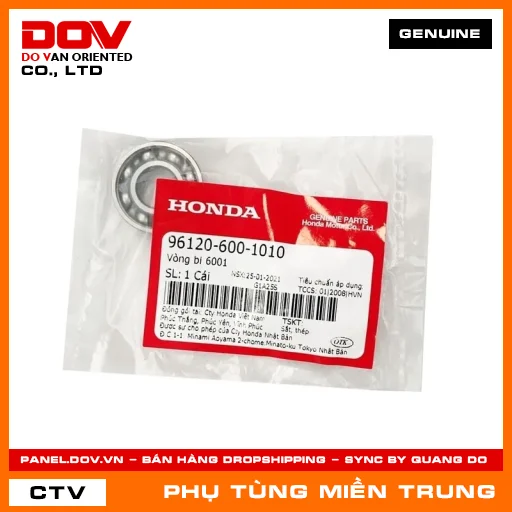 VÒNG BI 6001 HONDA CHÍNH HÃNG (MÃ: 961206001010) — 961206001010