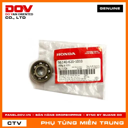 VÒNG BI 6201 (1 MẶT CHẮN BỤI) HONDA CHÍNH HÃNG (MÃ: 961406201010) — 961406201010
