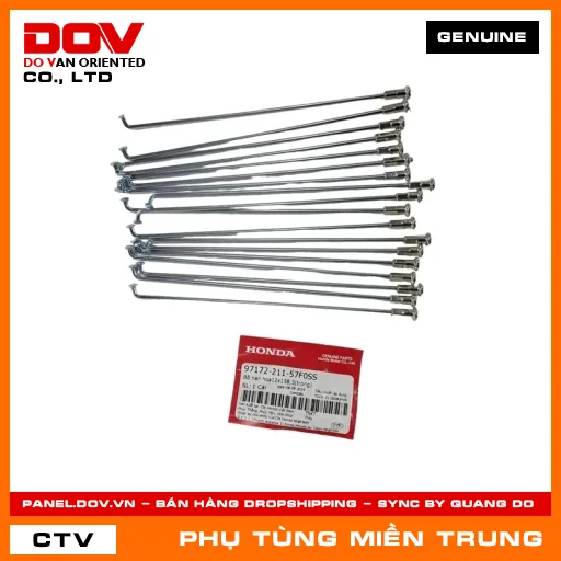 BỘ NAN HOA12X158,5(TRONG) HONDA CHÍNH HÃNG (MÃ: 9717221157F0SS) — 9717221157F0SS