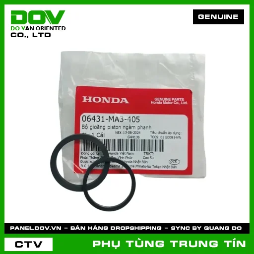 BỘ GIOĂNG PISTON NGÀM PHANH | 06431-MA3-405 | HONDA (ADV350, CB1000R, CB250 NIGHTHAWK, CB350 H'NESS, CB500F, CB500X, CBR500R, GOLDWING, LEAD 110, MSX 125, NX500, REBEL 300, REBEL 500, SH 125/150) — 06431MA3405