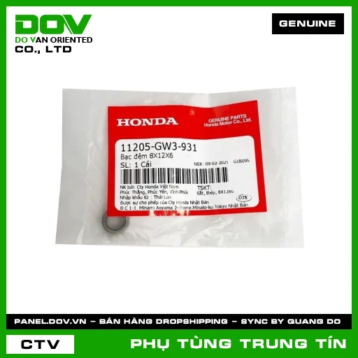 BẠC ĐỆM 8X12X6 | 11205-GW3-931 | HONDA (AIR BLADE 110, CLICK 110, LEAD 110, VISION 110) — 11205GW3931