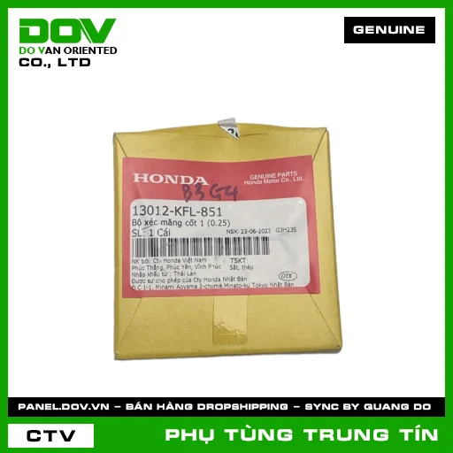BỘ XÉC MĂNG CỐT 1 (0.25) | 13012-KFL-851 | HONDA (SUPER DREAM, WAVE 100, WAVE ALPHA, WAVE RSX 110) — 13012KFL851