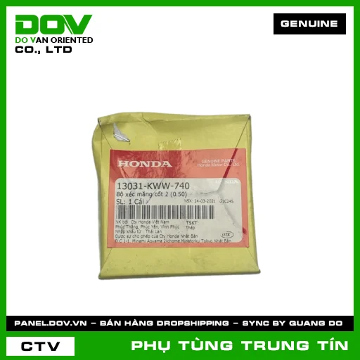 BỘ XÉC MĂNG CỐT 2 (0.50) | 13031-KWW-740 | HONDA (AIR BLADE 110, BLADE 110, DREAM 110, VISION 110, WAVE ALPHA 110, WAVE RSX 110) — 13031KWW740