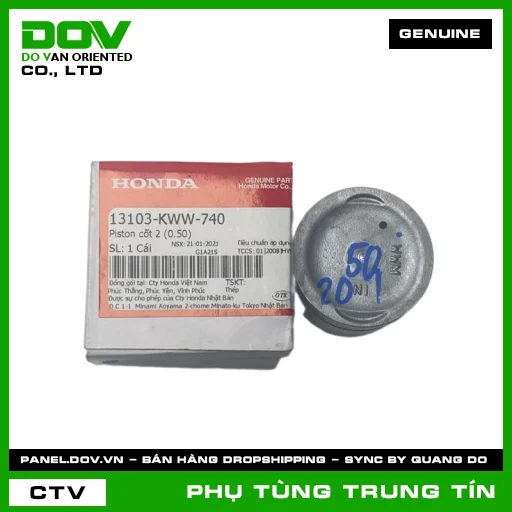 PISTON CỐT 2 (0.50) | 13103-KWW-740 | HONDA (BLADE 110, DREAM 110, WAVE ALPHA 110, WAVE RSX 110) — 13103KWW740