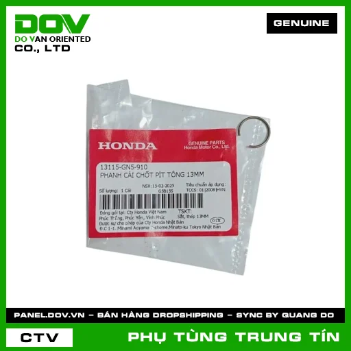 PHANH CÀI CHỐT PÍT TÔNG 13MM | 13115-GN5-910 | HONDA (AIR BLADE 110, AIR BLADE 125, AIR BLADE 125/150, BLADE 110, CLICK 110, DREAM 110, FUTURE 125, FUTURE NEO, LEAD 125, MSX 125, PCX, PCX 125, PCX 125/150, SH 125/150, SH MODE, SUPER CUB C125, SUPER DREAM, VISION 110, WAVE 100, WAVE ALPHA, WAVE ALPHA 110, WAVE RSX 110) — 13115GN5910